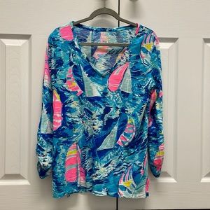 Lilly Pulitzer Jennifer Long Sleeve Tee Style 046525 Size Medium